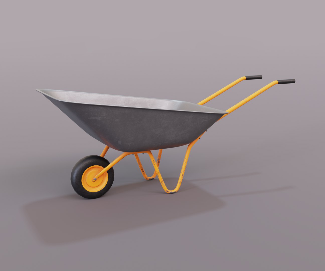 3D Realistic Orange Wheelbarrow - TurboSquid 1990536