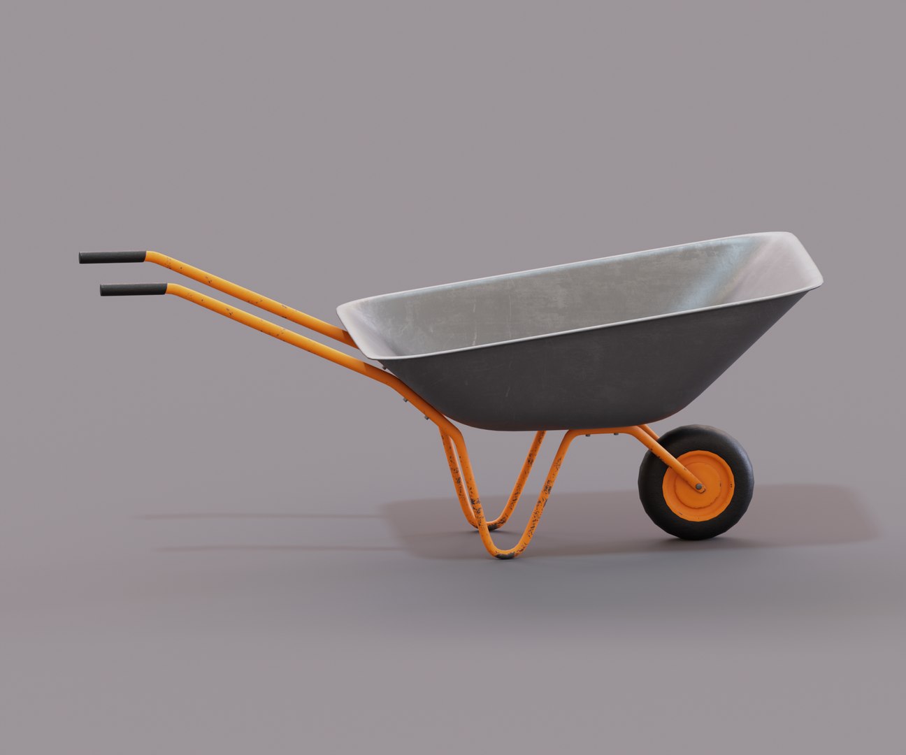 3D Realistic Orange Wheelbarrow - TurboSquid 1990536