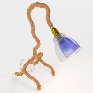 3d model steam punk copper lamp