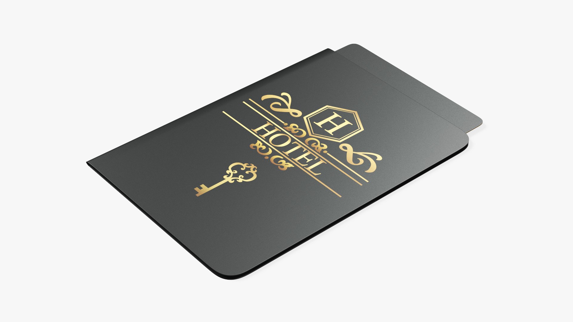 Hotel Card Key Black 3D model preview