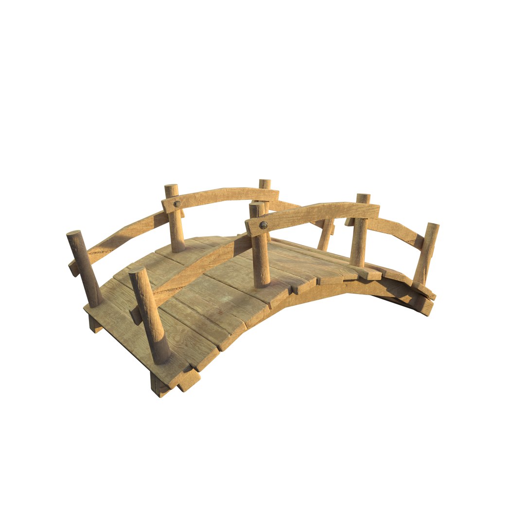 3D Wooden Bridge Game Ready Model - TurboSquid 1982451