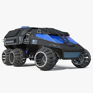 NASA Futuristic Mars Rover Concept Rigged 3D Model