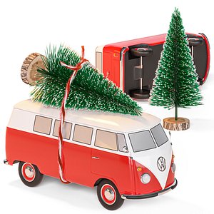 volkswagen t1 christmas 3D model
