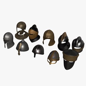 3D Medieval Helmet Pack model