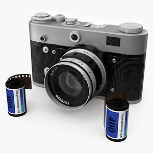 Vintage Camera with Film Rolls Fure Fur