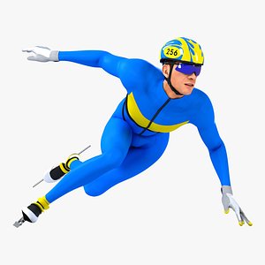 Speed Skater Short Track Animated HQ 001 Standard License