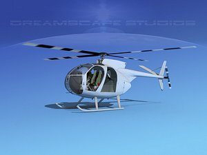 rotors hughes oh-6 cayuse 3D model