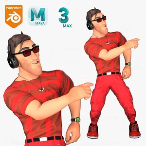 Cartoon Man Rigged 3D Model