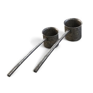 3D Old Metal Scoops