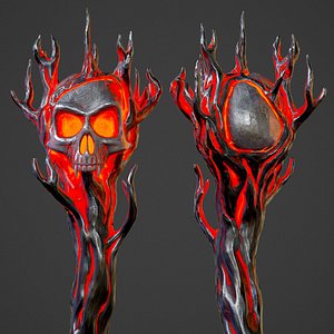 Hellish staff with a skull
