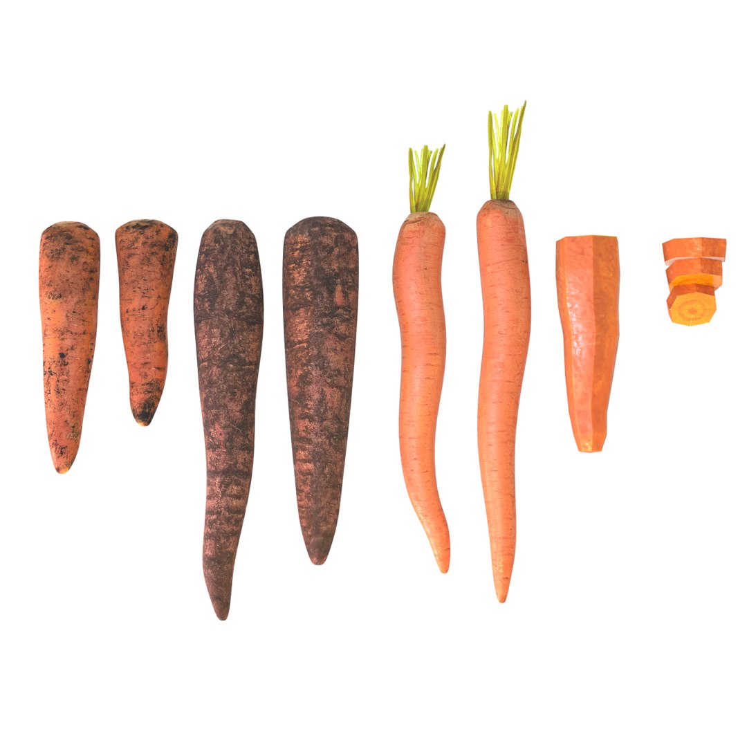 Carrot Collection 3D Model - TurboSquid 2368548