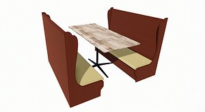 Parametric Booth Seating 3D model