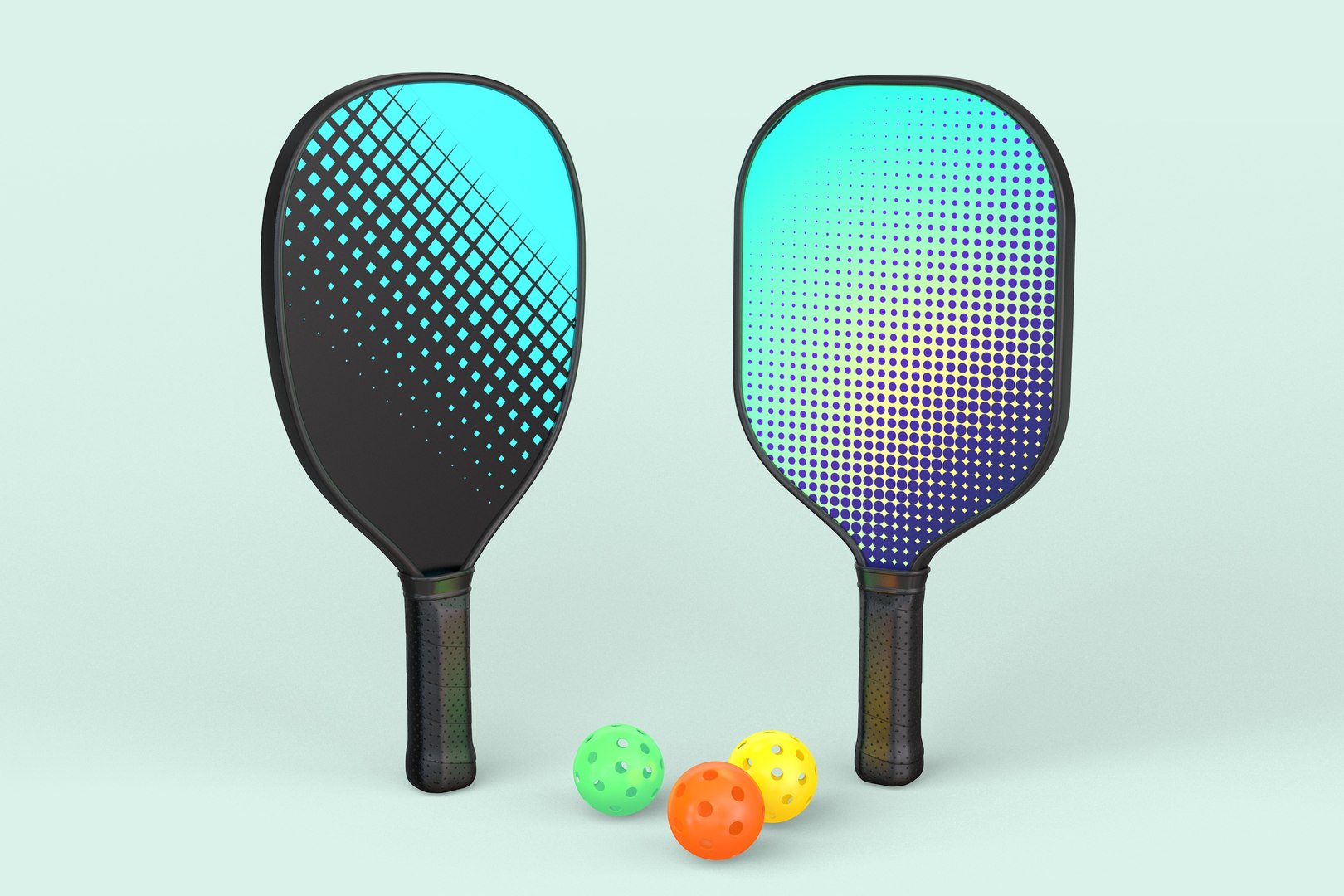 3D Pickleball Set Paddles And Balls - TurboSquid 2193121