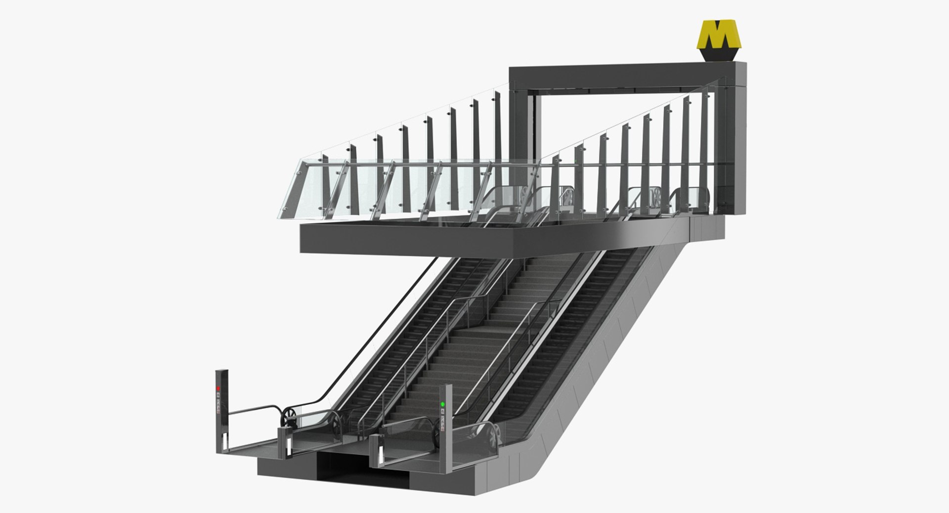 Entrance Subway Metro Station 3D model preview
