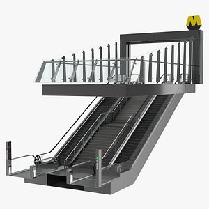 entrance subway metro station 3D model