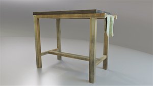 Rustic Wooden butchers block counter