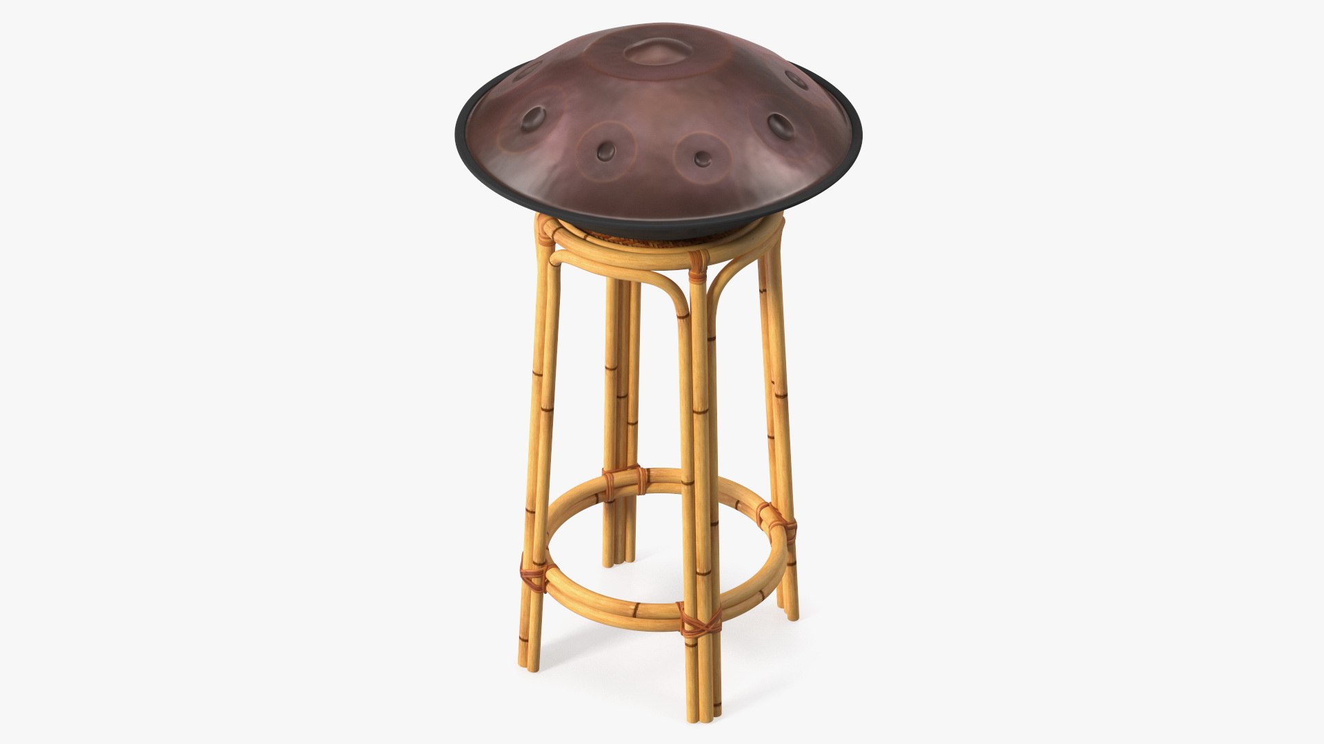 Hang Instrument on Bamboo Stool 3D model preview
