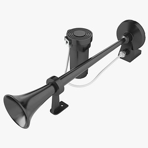 Hella Trumpet Twin Tone 12V Horn Set 3D Model $49 - .3ds .blend