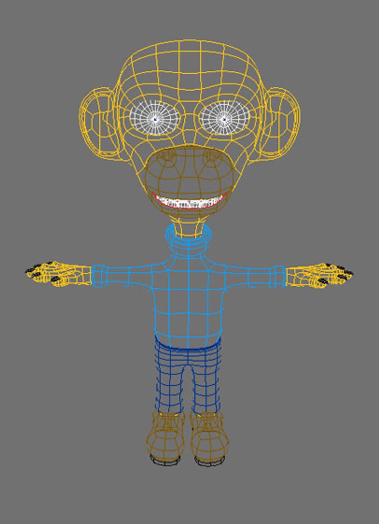 3d cartoon character monkey model