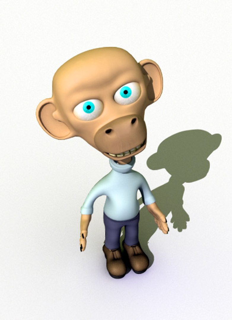 3d cartoon character monkey model