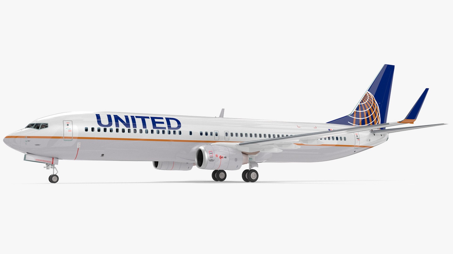 United Airlines Boeing 737-900 with Interior 3D model preview