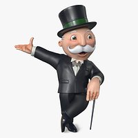 Mr Monopoly Character Welcome Pose