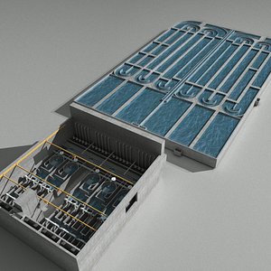 Sewage treatment plant facilities 3D model