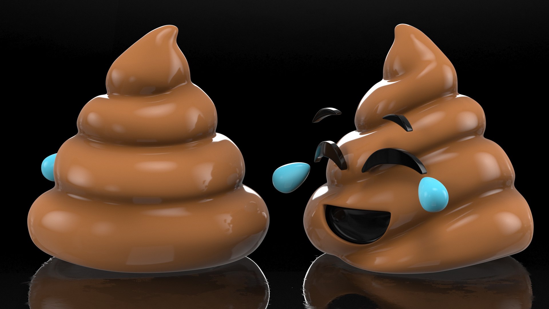 Tears Of Joy Face Poop Emoji Smile 3D Model - TurboSquid 1801256