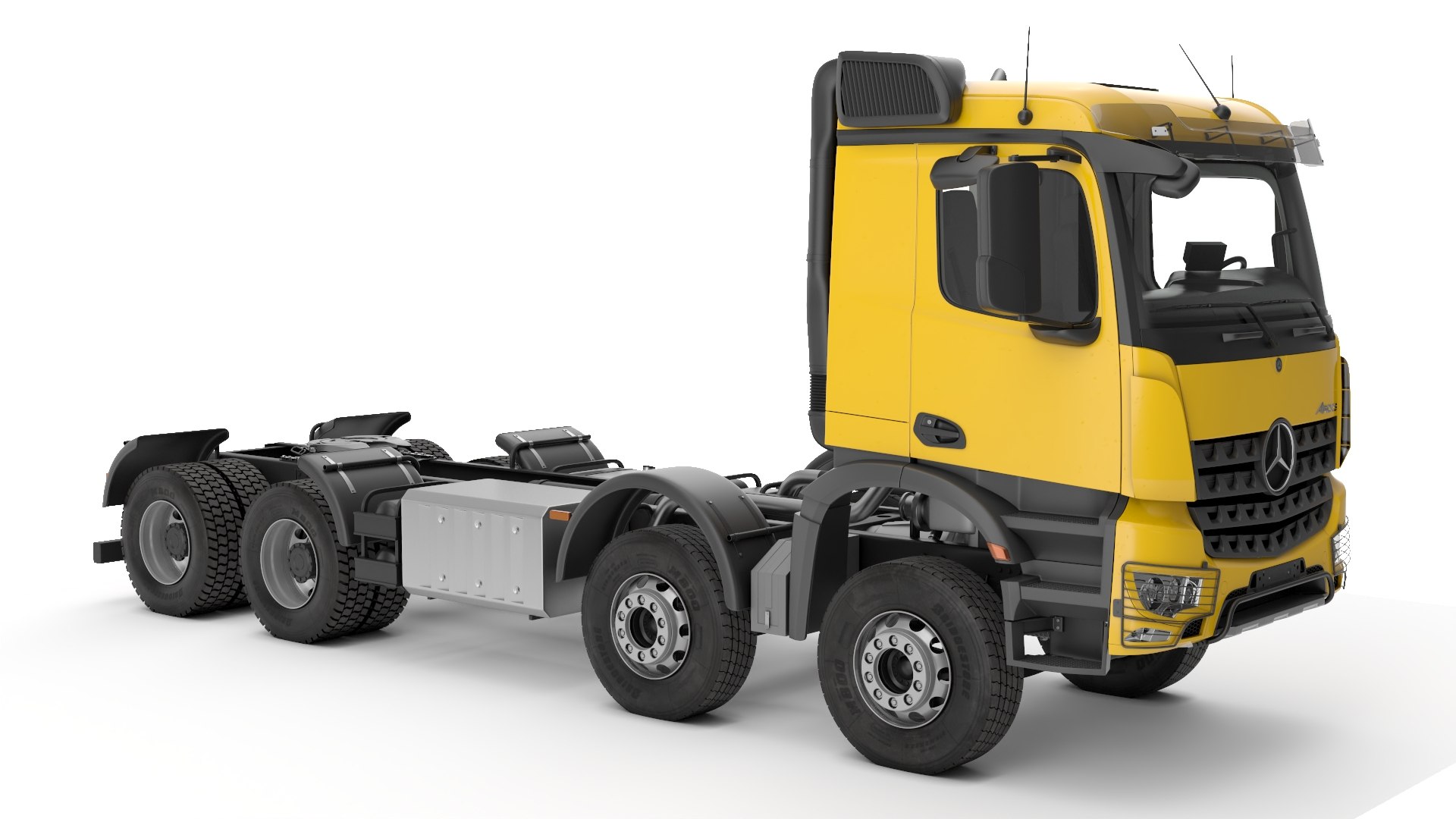 Mercedes Benz Arocs and Fifth Wheel 3D model preview