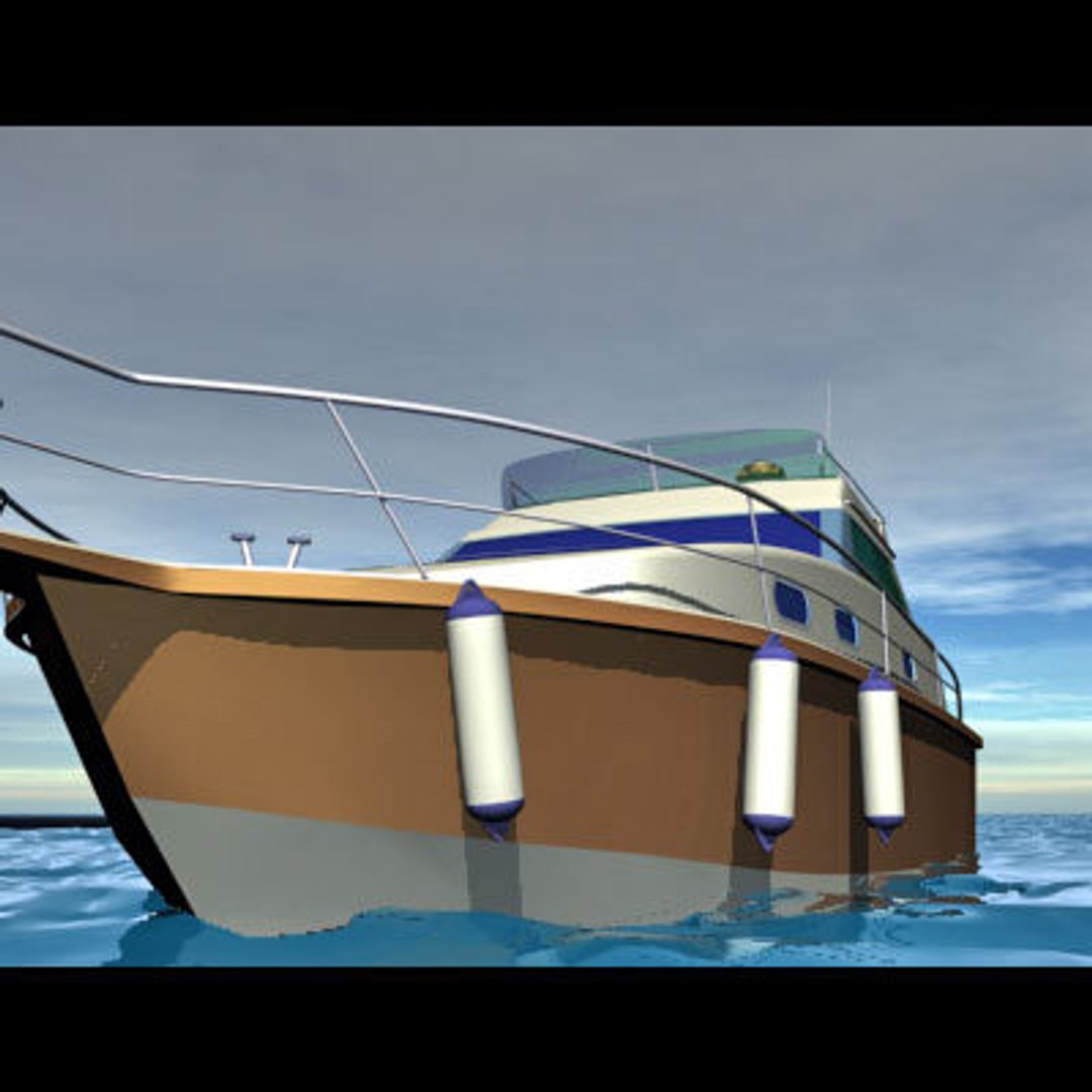 3d Yacht Motorboat Model