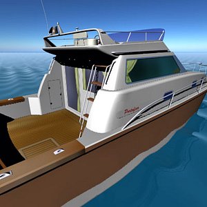 3d yacht motorboat model