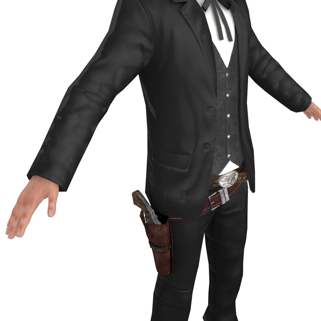 3D Cowboy Belt Revolver Model - TurboSquid 1274607