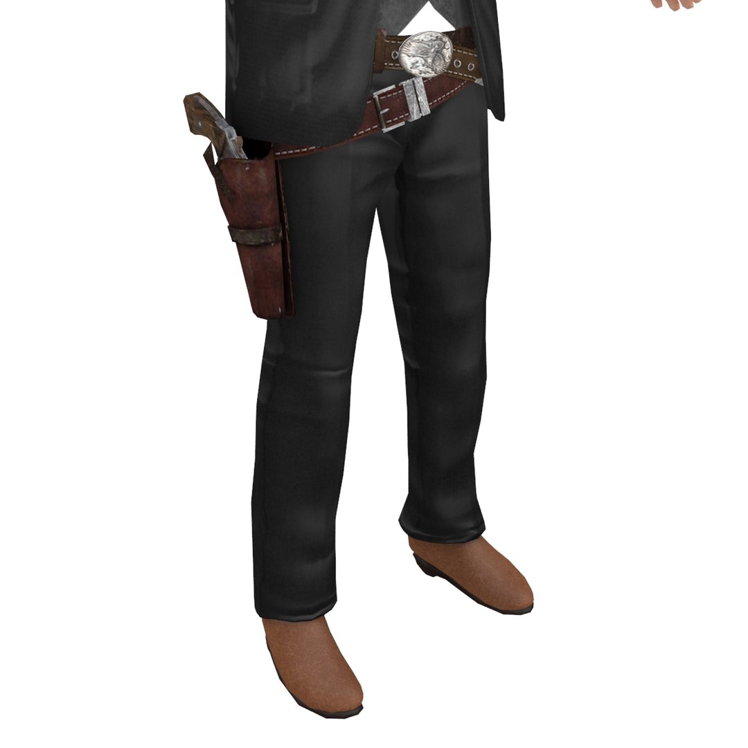 3D Cowboy Belt Revolver Model - TurboSquid 1274607