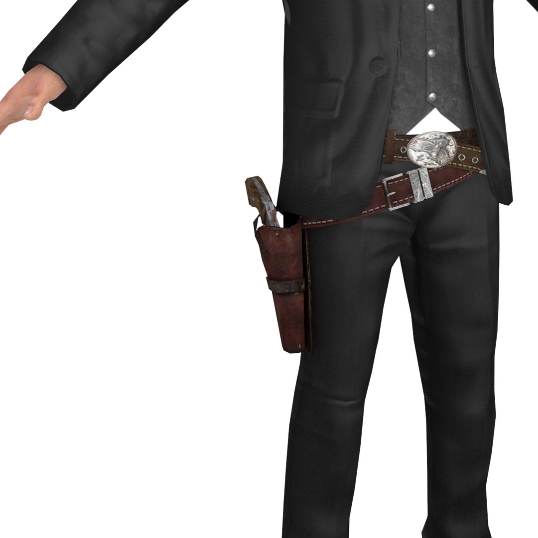 3D Cowboy Belt Revolver Model - TurboSquid 1274607