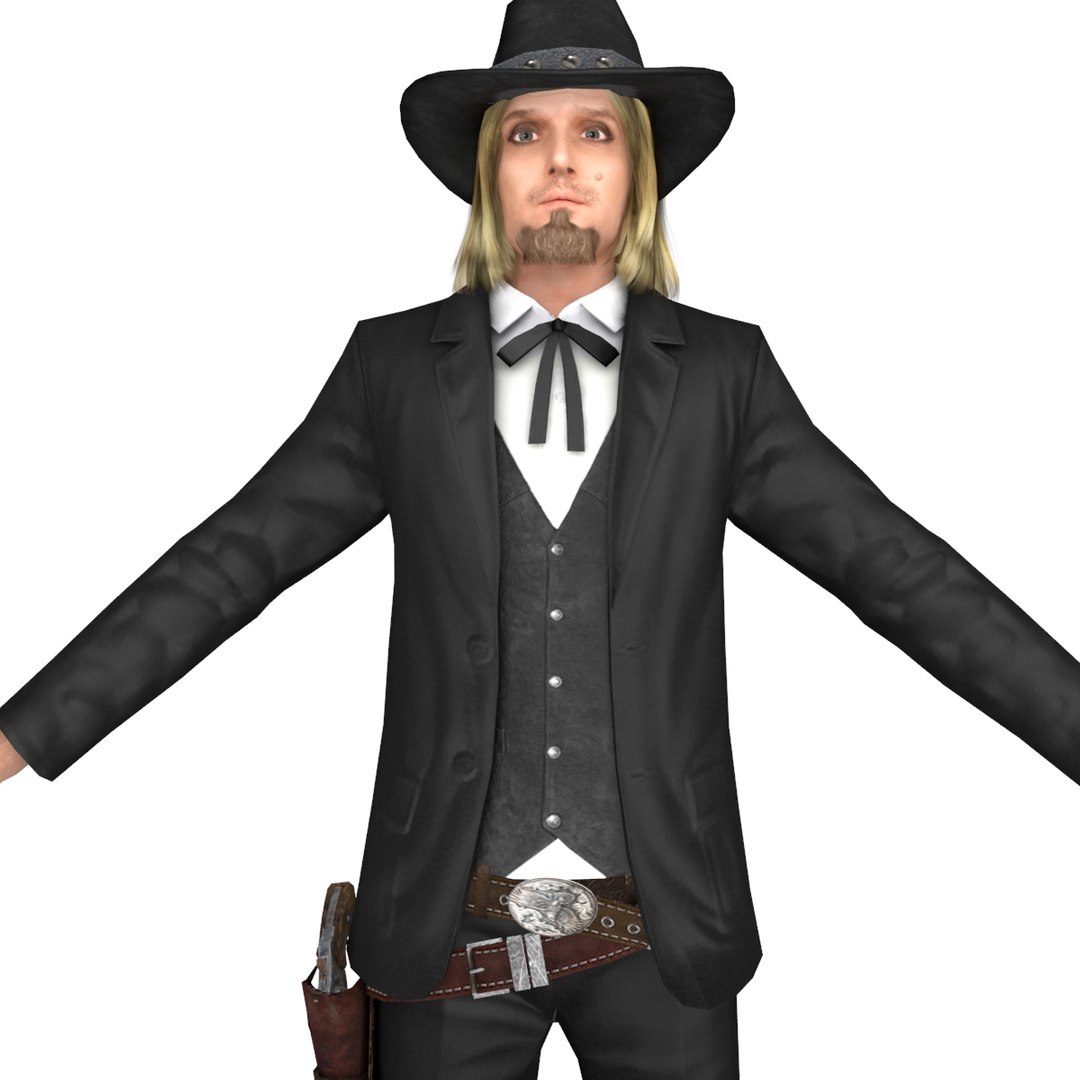 3D Cowboy Belt Revolver Model - TurboSquid 1274607