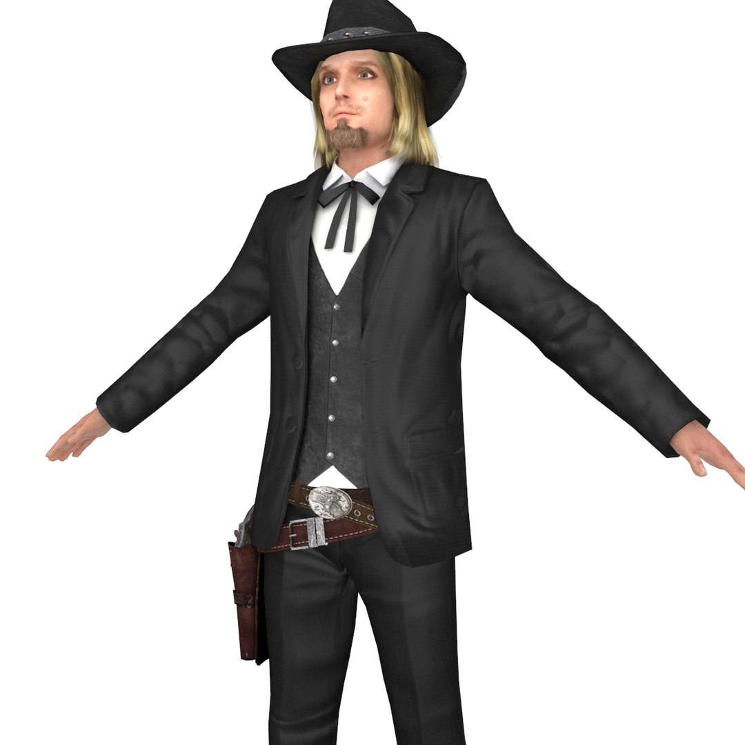 3D Cowboy Belt Revolver Model - TurboSquid 1274607