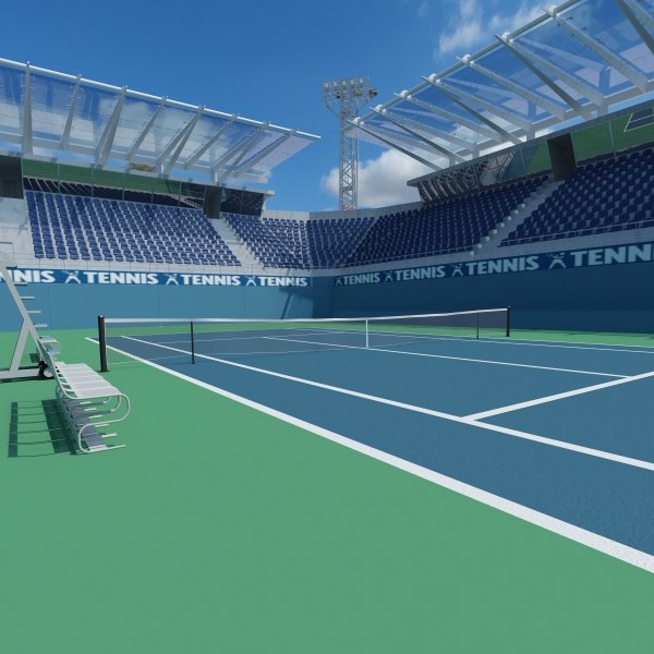 3d tennis court model