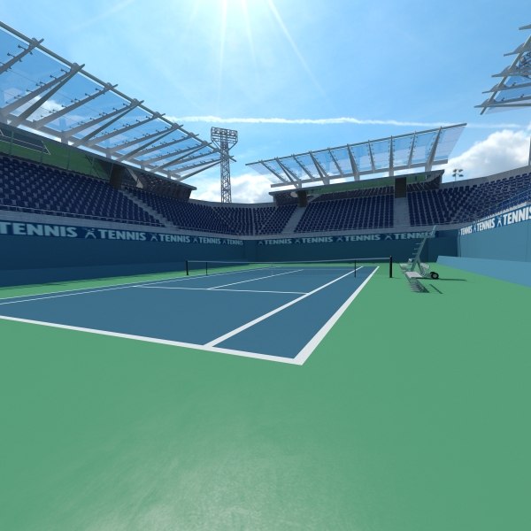 3d tennis court model