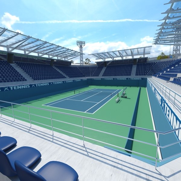 3d tennis court model