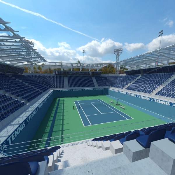 3d tennis court model