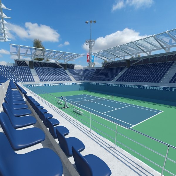 3d tennis court model