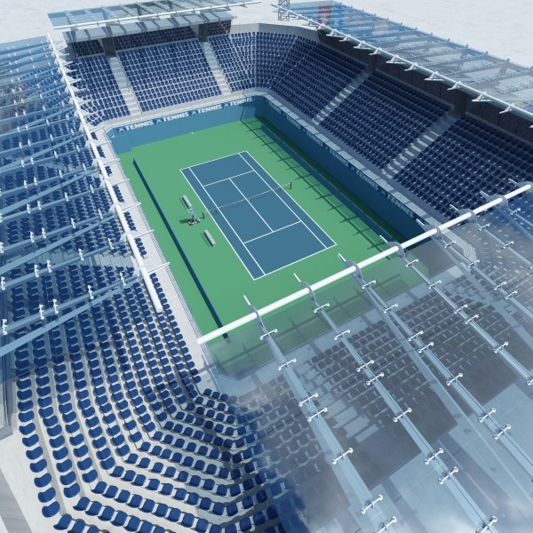 3d tennis court model