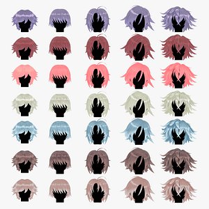 Anime Style Hair - 03 3D model