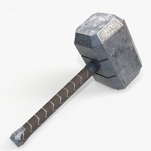 3D Thor Hammer Low Poly PBR