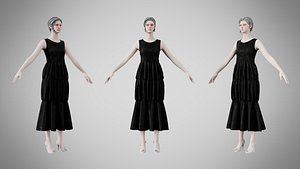 Dress 24 Black Velvet With Design