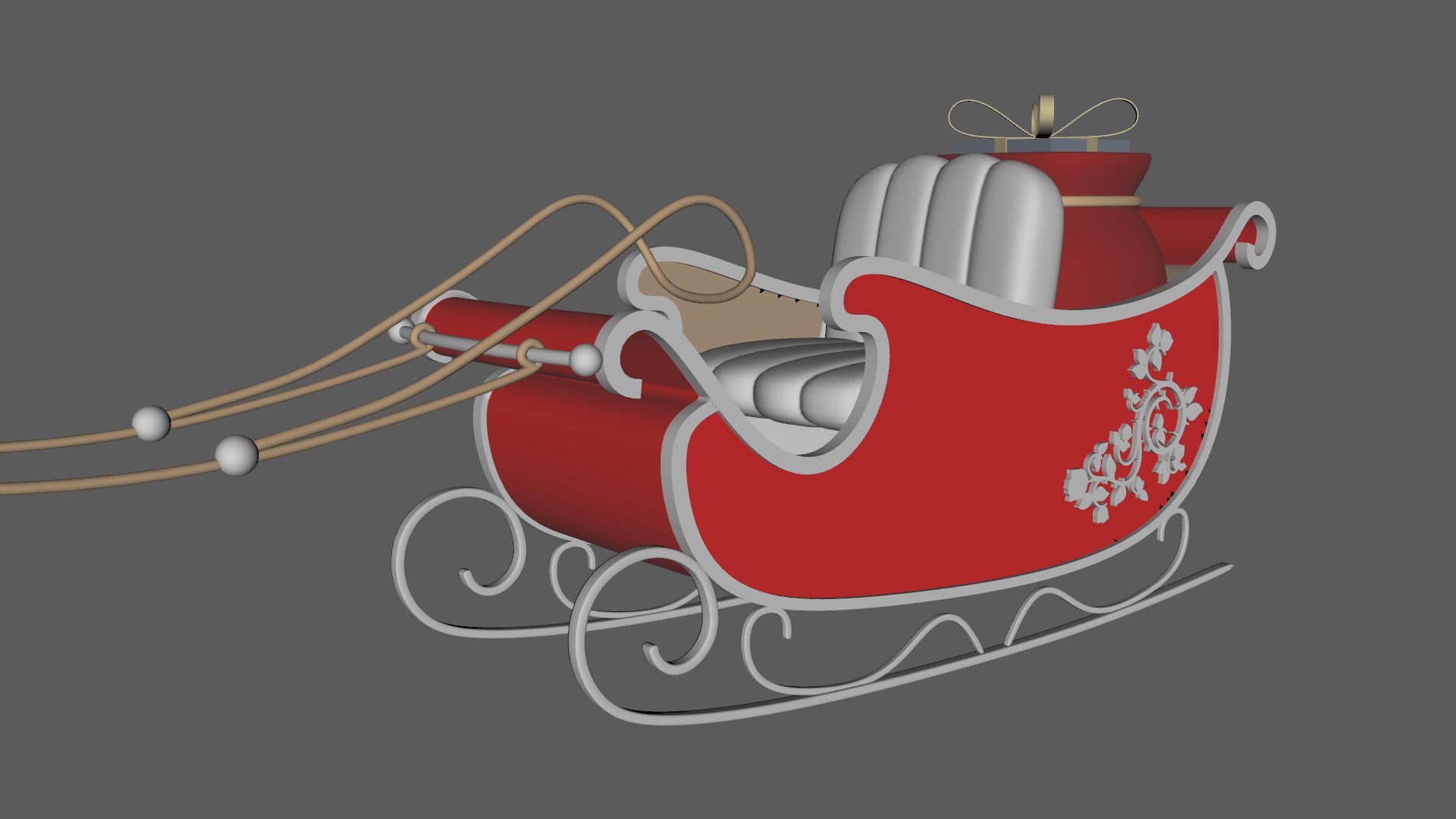 3D Model Santa Claus Sleigh With Gifts Low-poly 3D Model - TurboSquid ...
