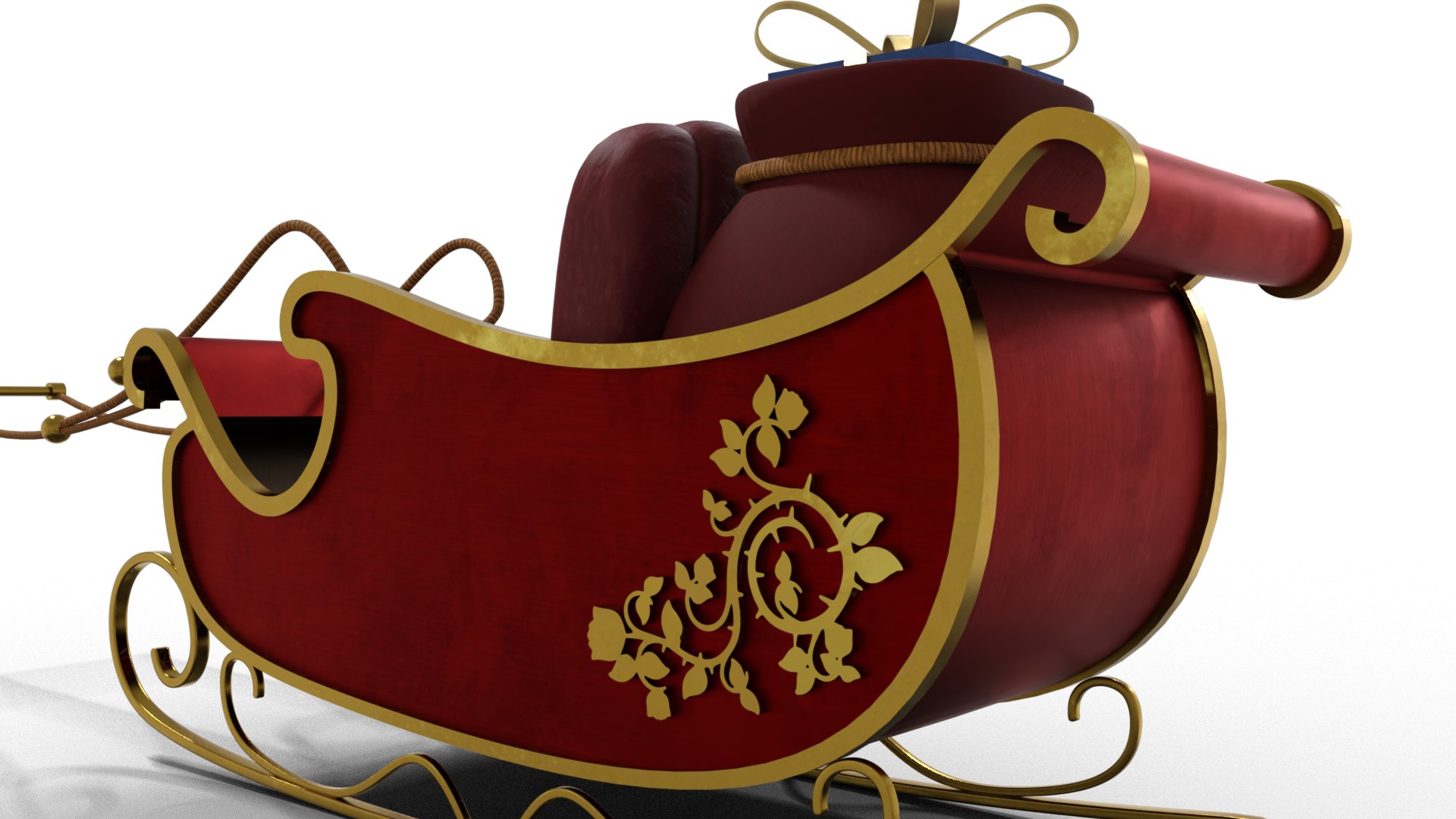 3D Model Santa Claus Sleigh With Gifts Low-poly 3D Model - TurboSquid ...