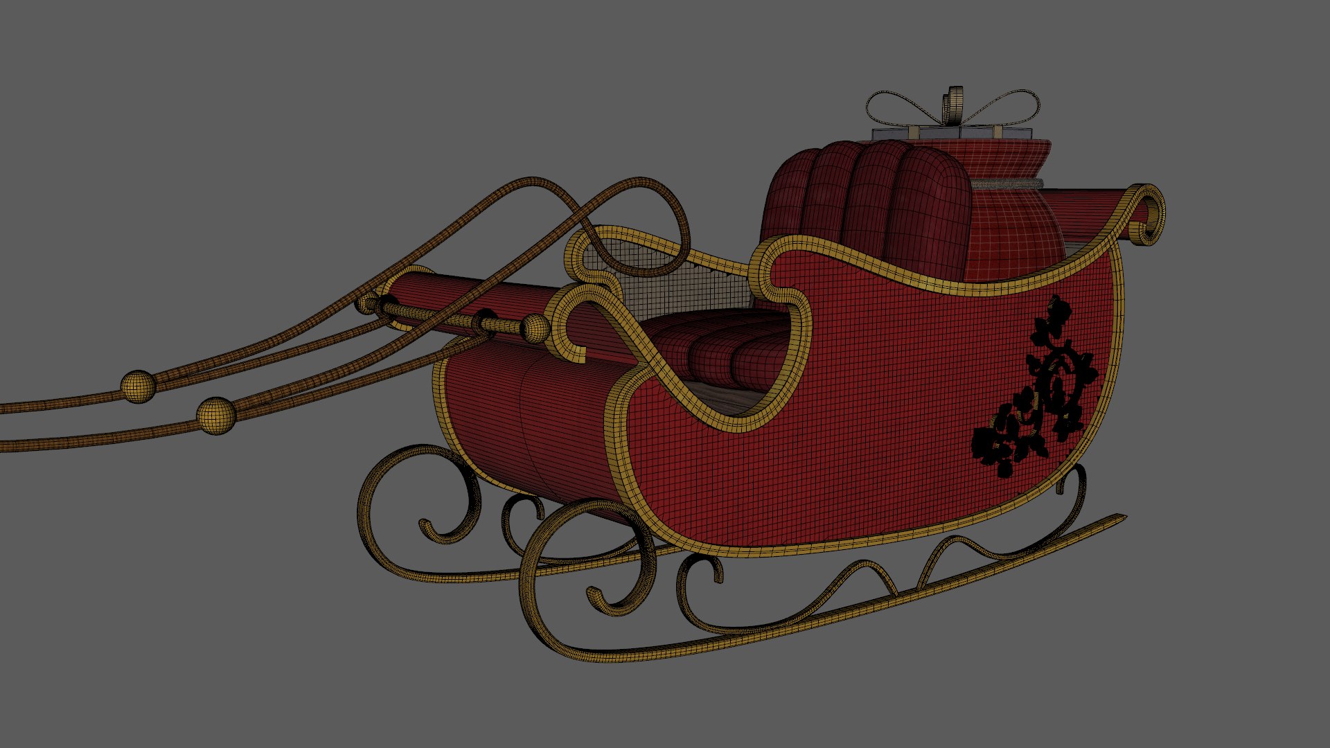 3D Model Santa Claus Sleigh With Gifts Low-poly 3D Model - TurboSquid ...