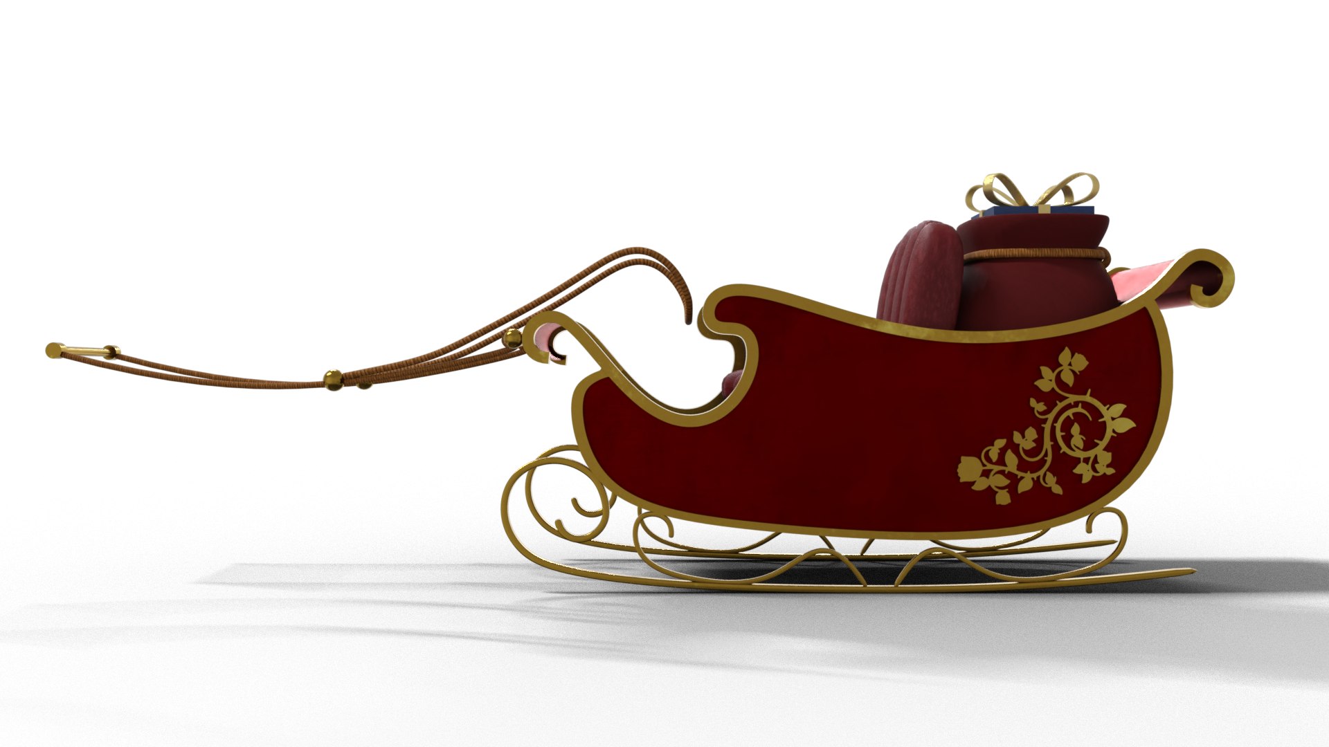 3D Model Santa Claus Sleigh With Gifts Low-poly 3D Model - TurboSquid ...