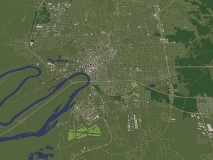 3D Montgomery Alabama USA in 20 km x 20 km - city and urban